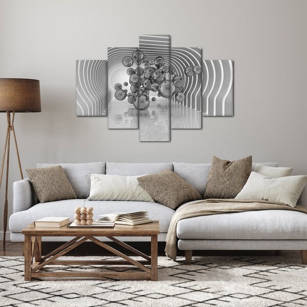 Slika - Crno-bijeli mjehurići (150x105 cm)