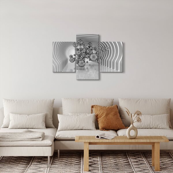 Slika - Crno-bijeli mjehurići (90x60 cm)