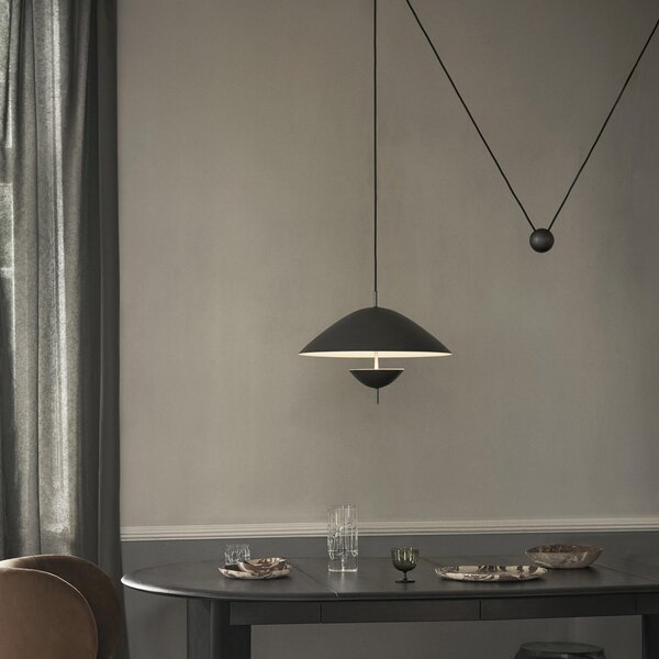 Viseće Svjetiljka ferm LIVING, Lod, prigušiv, Crno, Dnevna soba, Metal, Dizajn