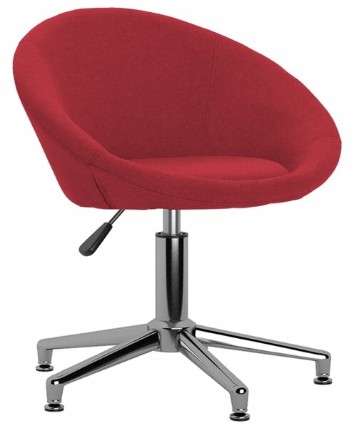 VidaXL Okretna uredska stolica od tkanine crvena boja vina