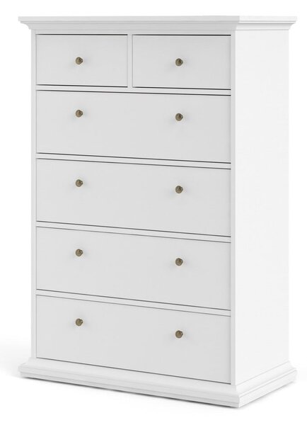 Bijela visoka komoda 96x140 cm Paris – Tvilum
