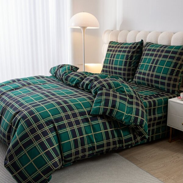 Flanel posteljina KOSTKA zelena Dimenzije posteljine: 70 x 90 cm | 140 x 200 cm