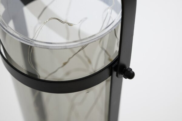 Solarna lampa LANTERN GREY 46 cm siva
