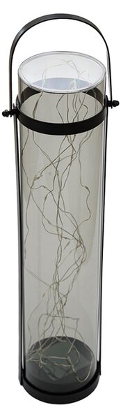 Solarna lampa LANTERN GREY 46 cm siva