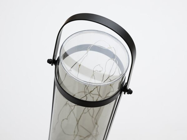 Solarna lampa LANTERN GREY 46 cm siva