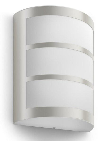 Philips Python LED vanjska zidna svjetiljka od nehrđajućeg čelika, Metalik, Metal, Zidni kvadrat