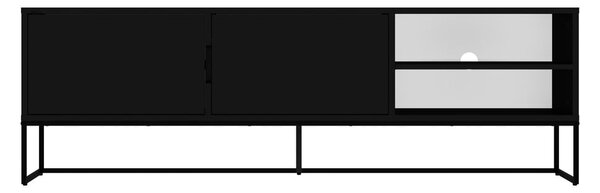 Crni TV stol s metalnim nogama Tenzo Lipp, širina 176 cm