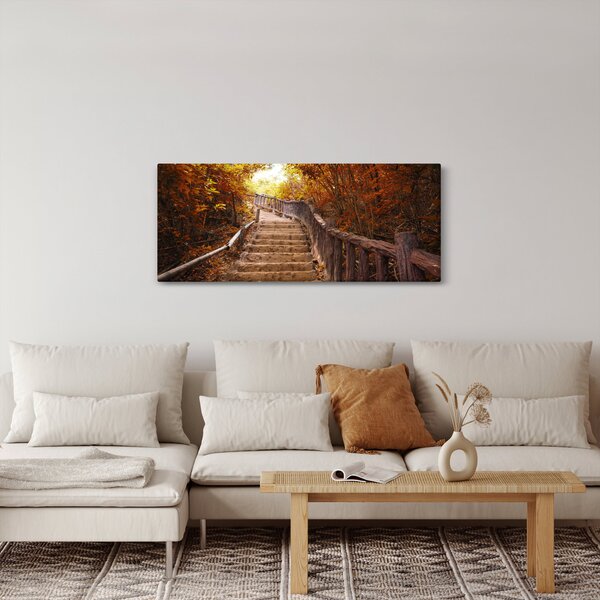 Slika - Stepenice u prirodi u jesen (120x50 cm)