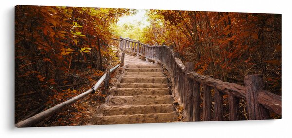 Slika - Stepenice u prirodi u jesen (120x50 cm)