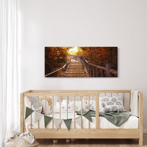 Slika - Stepenice u prirodi u jesen (120x50 cm)