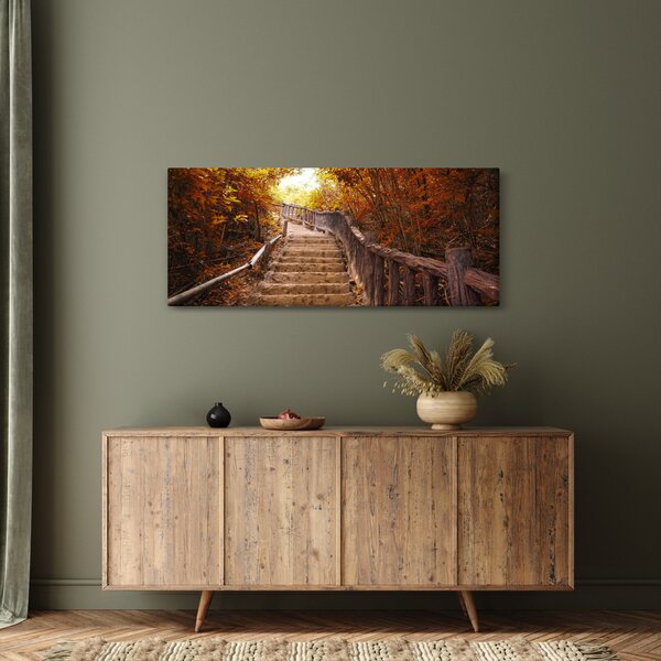 Slika - Stepenice u prirodi u jesen (120x50 cm)