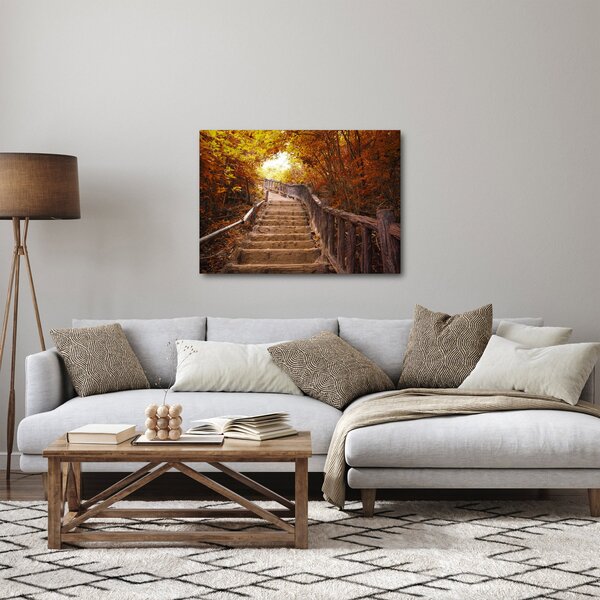 Slika - Stepenice u prirodi u jesen (70x50 cm)