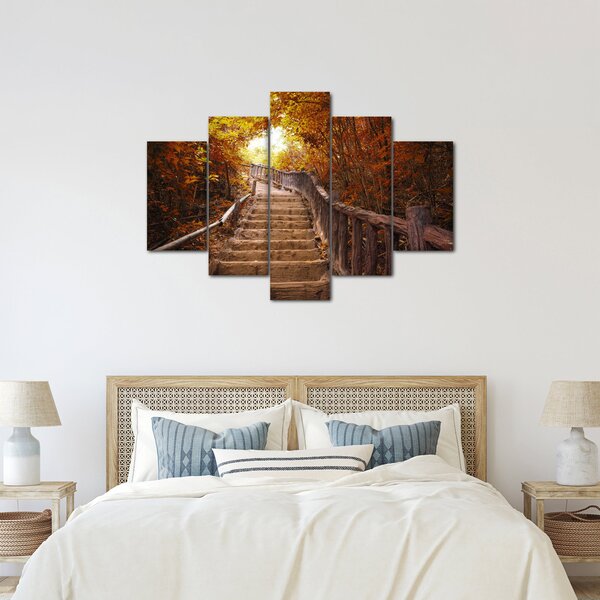Slika - Stepenice u prirodi u jesen (150x105 cm)