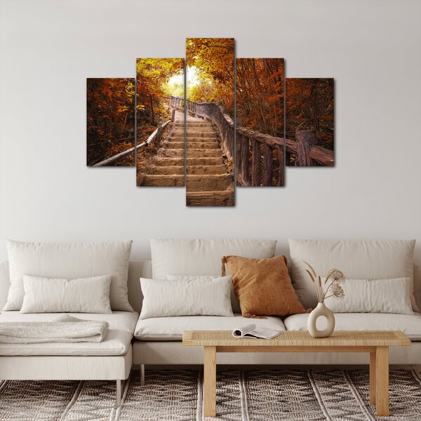 Slika - Stepenice u prirodi u jesen (150x105 cm)