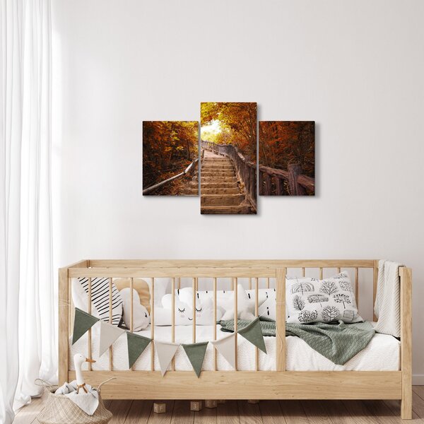 Slika - Stepenice u prirodi u jesen (90x60 cm)