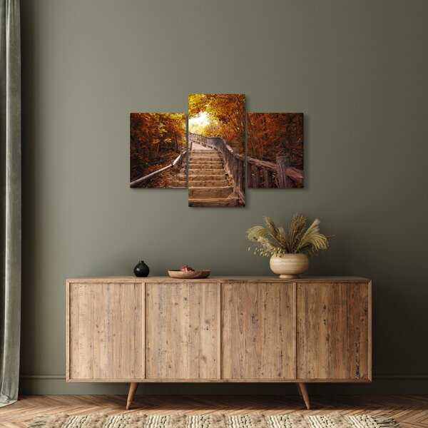 Slika - Stepenice u prirodi u jesen (90x60 cm)