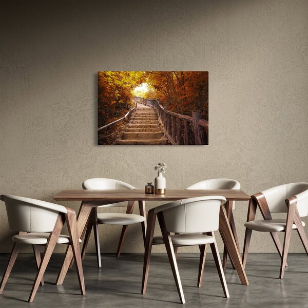 Slika - Stepenice u prirodi u jesen (90x60 cm)