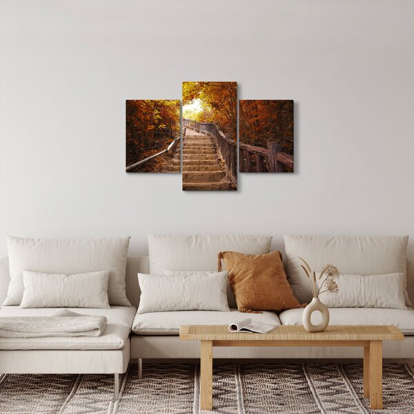 Slika - Stepenice u prirodi u jesen (90x60 cm)