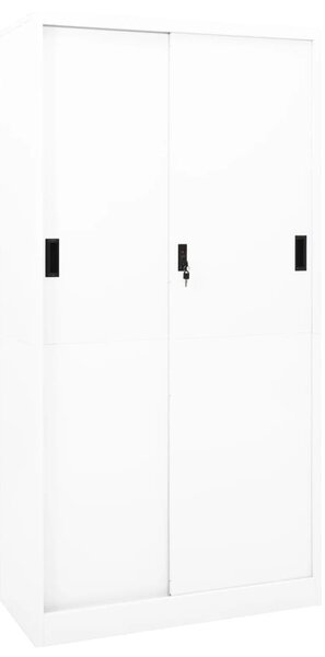 VidaXL Uredski ormarić s kliznim vratima bijeli 90x40x180 cm čelični