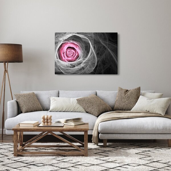 Slika - Apstraktna ruža, fuksija (90x60 cm)