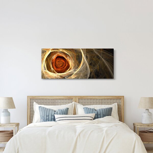 Slika - Apstraktne ruže u vatrenim bojama (120x50 cm)