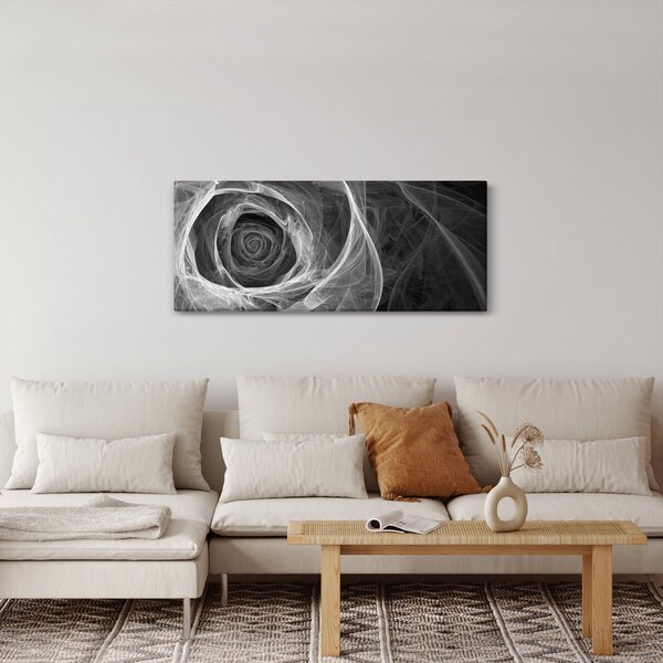 Slika - Crno-bijela apstraktna ruža (120x50 cm)
