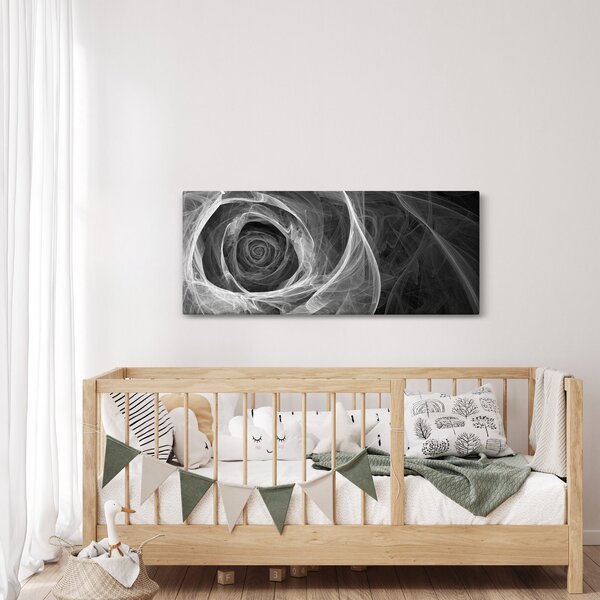 Slika - Crno-bijela apstraktna ruža (120x50 cm)
