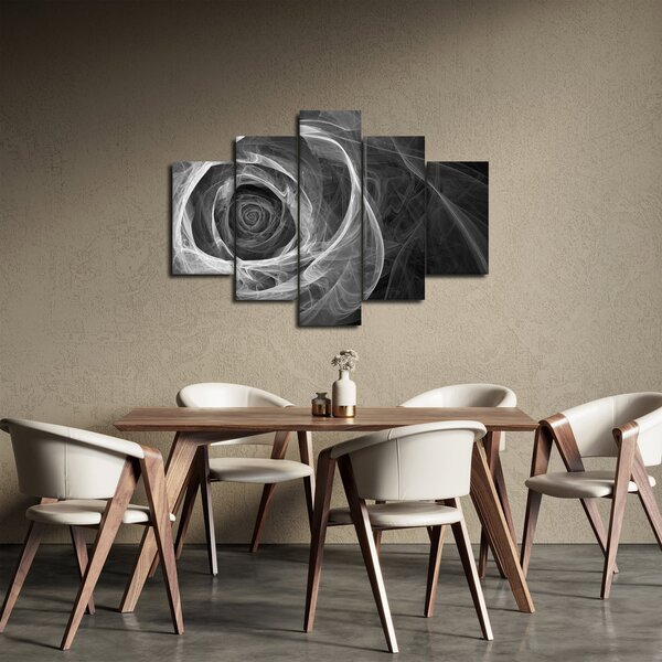 Slika - Crno-bijela apstraktna ruža (150x105 cm)