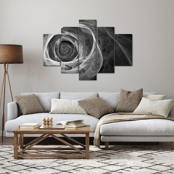 Slika - Crno-bijela apstraktna ruža (150x105 cm)