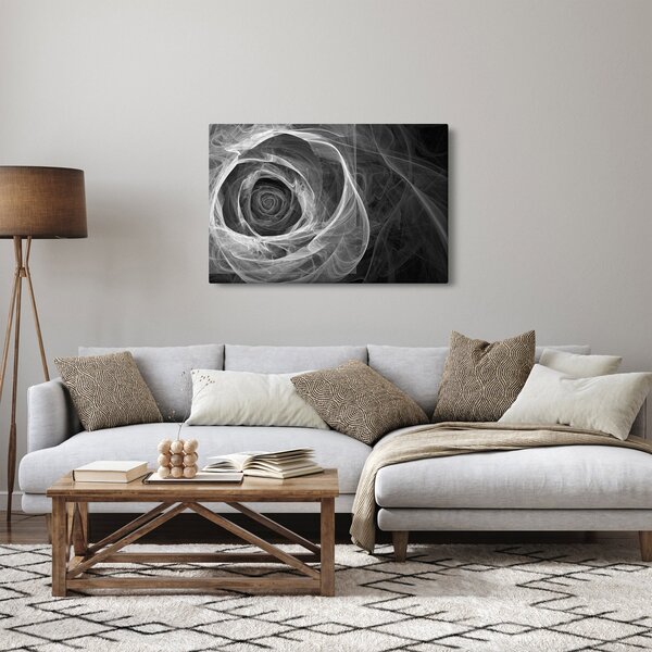Slika - Crno-bijela apstraktna ruža (90x60 cm)
