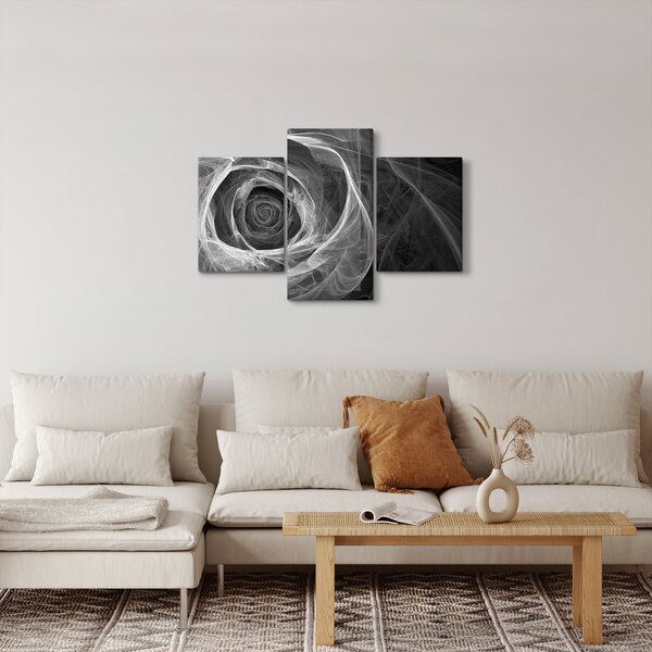 Slika - Crno-bijela apstraktna ruža (90x60 cm)