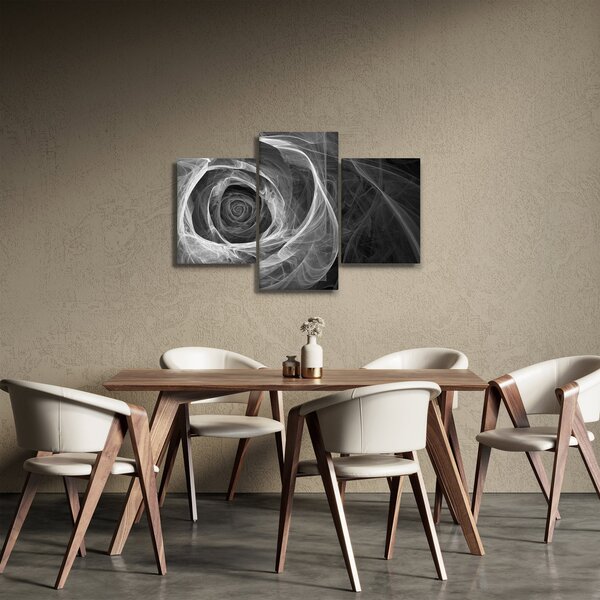 Slika - Crno-bijela apstraktna ruža (90x60 cm)