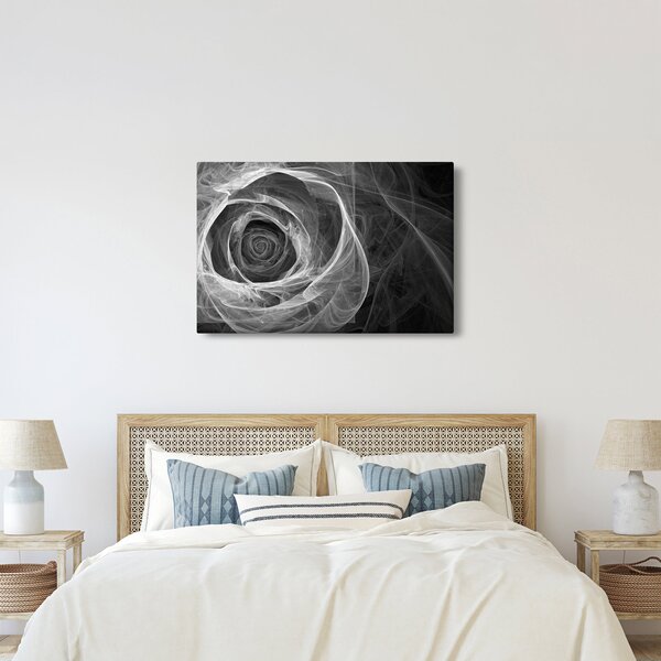 Slika - Crno-bijela apstraktna ruža (90x60 cm)