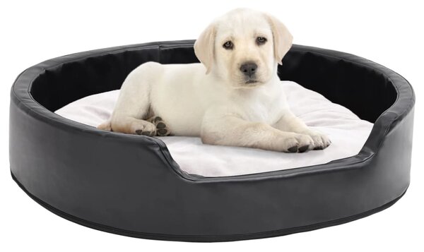 VidaXL Krevet za pse crni i bež 79 x 70 x 19 cm od pliša i umjetne kože