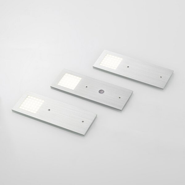 Nortra LED svjetiljka za pod ormarić, pakiranje od 3 komada, boja aluminija - Arcchio, Nortra, prigušiv, Metalik, Dnevna soba, Metal, Moderan