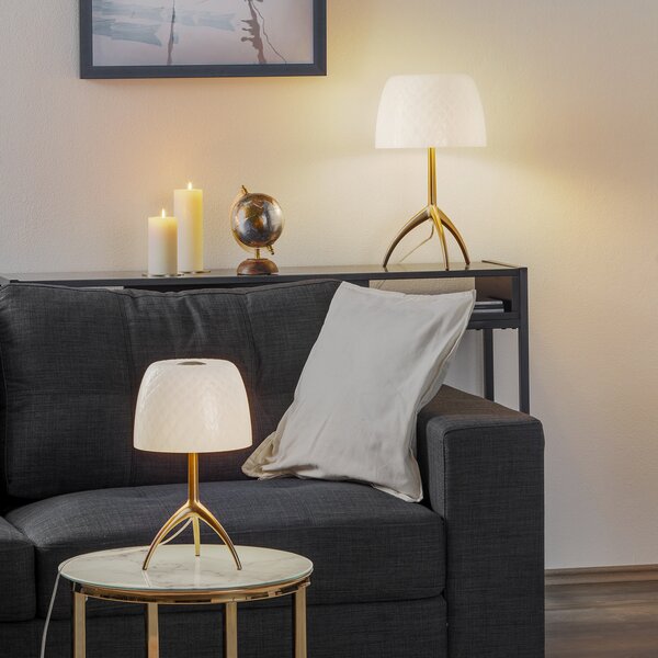 Stolne Lampa Foscarini, Lumiere, prigušiv, Bijela, Dnevna soba, Staklo, Dizajn