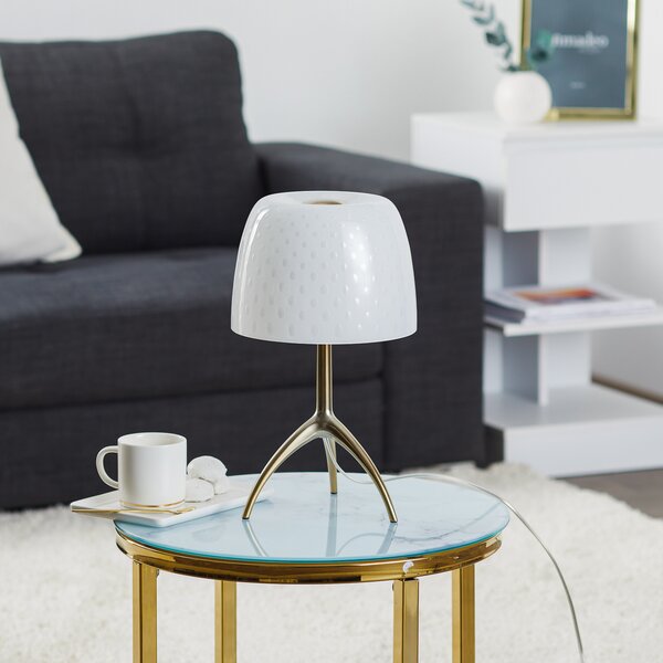 Stolne Lampa Foscarini, Lumiere, prigušiv, Bijela, Dnevna soba, Staklo, Dizajn