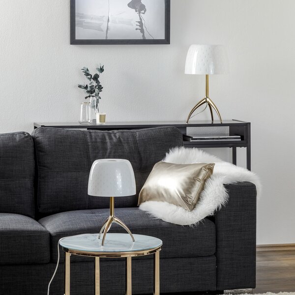 Stolne Lampa Foscarini, Lumiere, prigušiv, Bijela, Dnevna soba, Staklo, Dizajn