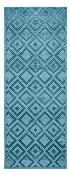 Plavi tepih staza od viskoze Mint Rugs Iris, 80 x 250 cm