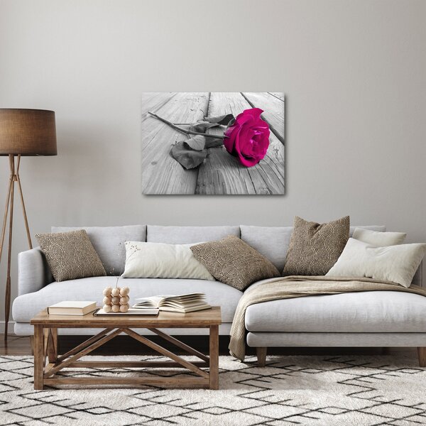 Slika - Ružičasta ruža (70x50 cm)