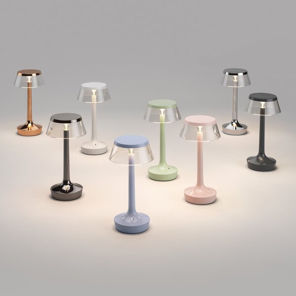 Stolne Lampa FLOS, Bon jour unplugged, prigušiv, Bijela, Područje hodnika, Plastika, Dizajn