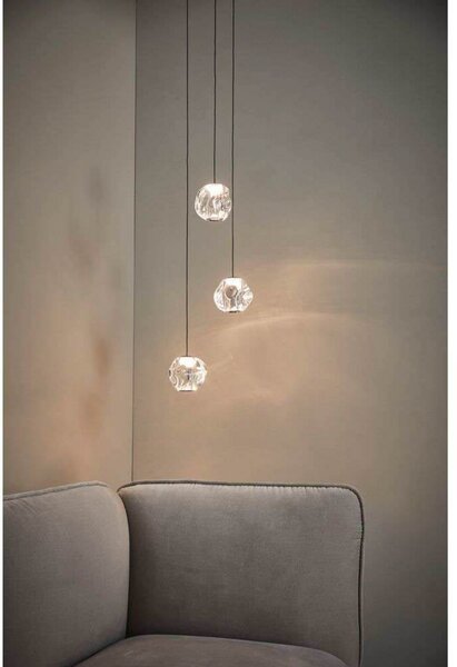 Viseće Svjetiljka LOOM DESIGN, Ice Ball 3, prigušiv, Providna, Dnevna soba, Plastika, Moderan