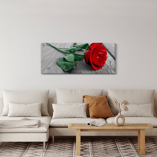 Slika - Crvena ruža sa zelenom stabljikom (120x50 cm)