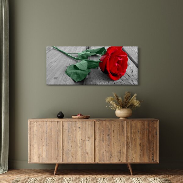 Slika - Crvena ruža sa zelenom stabljikom (120x50 cm)
