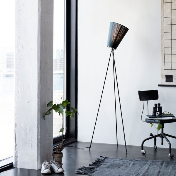 Podne Lampa Northern, Oslo Wood, prigušiv, Crno, Dnevna soba, Tkanina / tekstil, Dizajn