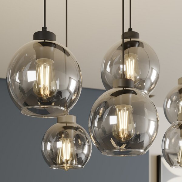 Viseće Svjetiljka TK Lighting, Cubus, prigušiv, Sivo, Dnevna soba, Staklo, Moderan