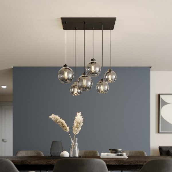 Viseće Svjetiljka TK Lighting, Cubus, prigušiv, Sivo, Dnevna soba, Staklo, Moderan