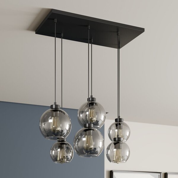 Viseće Svjetiljka TK Lighting, Cubus, prigušiv, Sivo, Dnevna soba, Staklo, Moderan