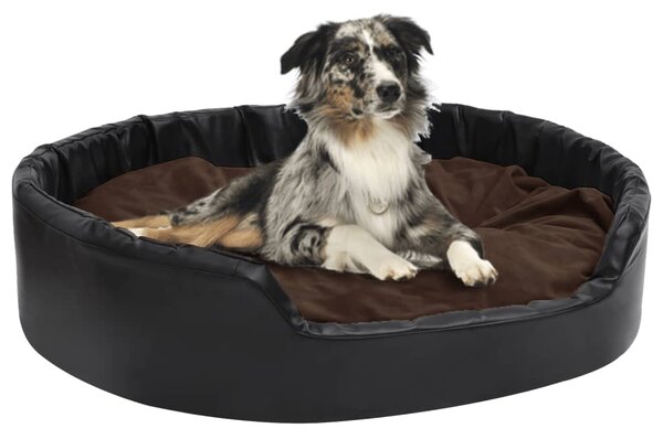 VidaXL Krevet za pse crno-smeđi 99x89x21 cm od pliša i umjetne kože