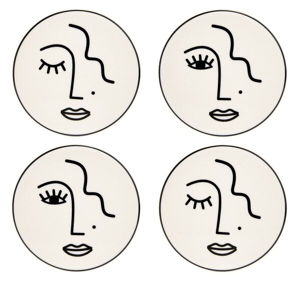 Set od 4 podmetača od porculana Sass & Belle Abstract Face